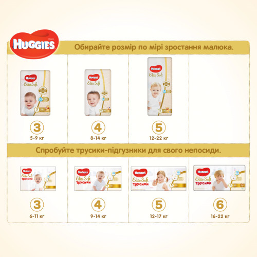 Підгузки Huggies Elite Soft 4 Mega 60 (5029053578118)