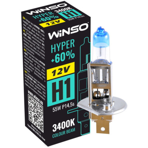 Автолампа WINSO H1 HYPER +60 55W (712120)