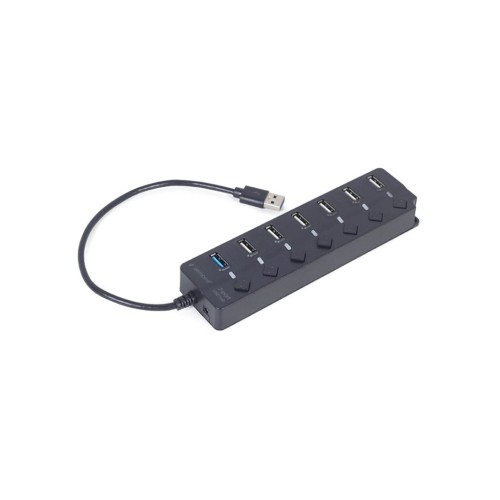 Концентратор Gembird 7 ports (1xUSB3.1+6xUSB2.0) switch black (UHB-U3P1U2P6P-01)