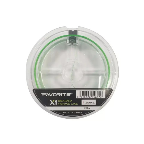 Шнур Favorite X1 PE 4x 150m 0.4/0.104mm 8lb/3.5kg Light Green (1693.11.26)