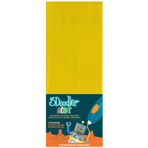 Стрижень для 3D-ручки 3Doodler Start желтые 24 шт (3DS-ECO04-YELLOW-24)