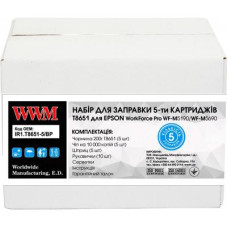 Заправочний набір WWM Epson WorkForce Pro WF-M5690/WF-M5190 (5 заправок) Black (IR1.T8651-5/BP)