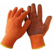 Захисні рукавички WERK ХБ помаранч., чорна крапка (WE2105)