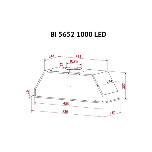 Витяжка кухонна Perfelli BI 5652 BL 1000 LED