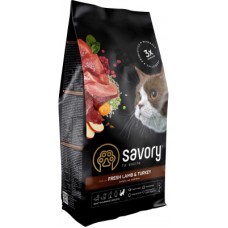 Сухий корм для кішок Savory Adult Cat Sensitive Digestion Fresh Lamb and Turkey 8 кг (4820232630099)