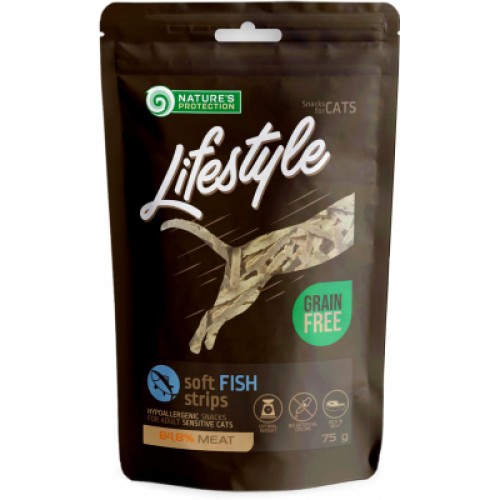 Ласощі для котів Nature's Protection Lifestyle Snack For Cats Soft Fish Strips 75 г (SNK46154)