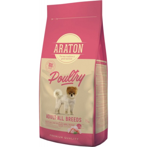 Сухий корм для собак ARATON Poultry Adult All Breeds 15 кг (ART45636)