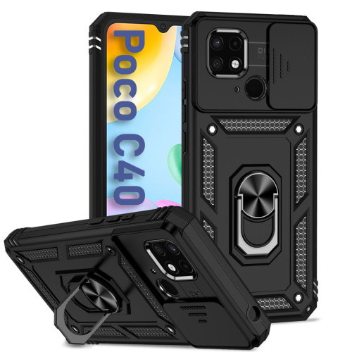 Чохол до мобільного телефона BeCover Military Poco C40 Black (708202)