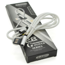 Дата кабель USB 2.0 AM to Lightning 1.0m KSC-028 JINDIAN Silver 2.4A iKAKU (KSC-028-S-L)