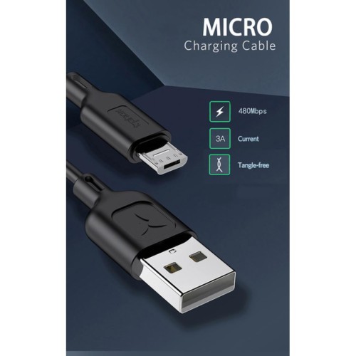 Дата кабель USB 2.0 AM to Micro 5P 1.2m Fast T-M829 T-Phox (T-M829 Black)