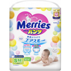 Підгузки Merries трусики для дітей S 4-8 кг 62 шт (558871)