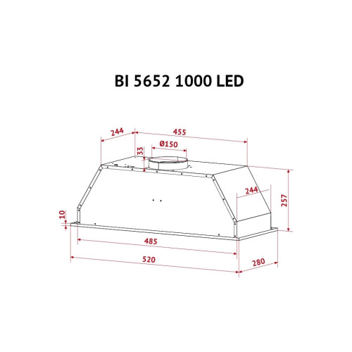 Витяжка кухонна Perfelli BI 5652 I 1000 LED