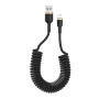 Дата кабель USB 2.0 AM to Lightning 1.0m spiral black ColorWay (CW-CBUL051-BK)