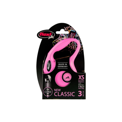 Повідок для собак Flexi New Classic XS трос 3 м (рожевий) (4000498022436)