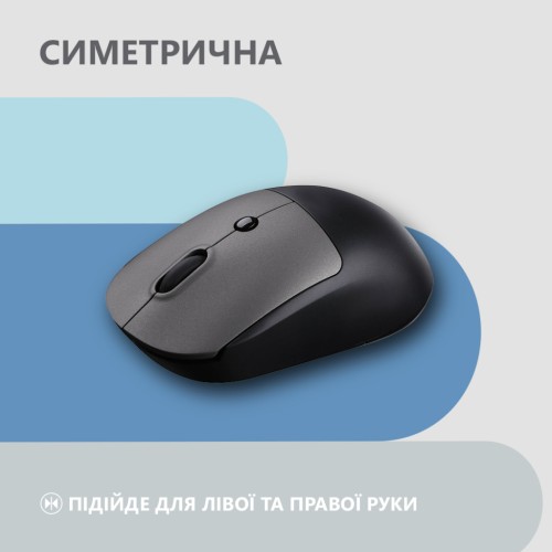 Мишка 2E MF218 Silent Wireless/Bluetooth Black/Grey (2E-MF218WBG)