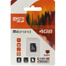 Карта пам'яті Mibrand 4GB microSDHC class 6 Без адаптера (MICDC6/4GB)