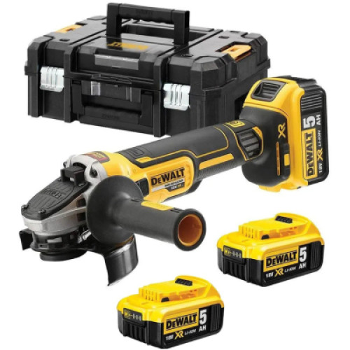 Шліфувальна машина DeWALT DCG405 18В XR Li-lon, 125 мм, 3x5Ah, кейс TSTAK (DCG405P3)