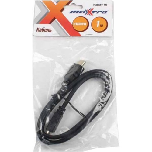 Кабель мультимедійний HDMI to HDMI 1.0m Maxxter (V-HDMI4-1M)