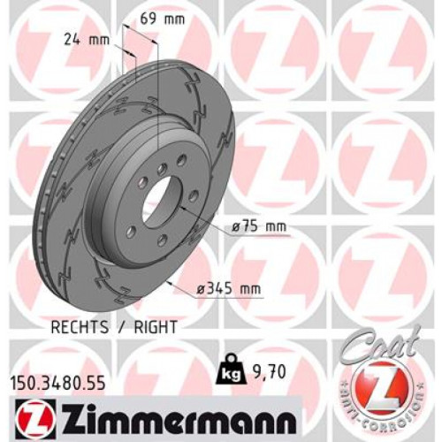 Гальмівний диск ZIMMERMANN 150.3480.55