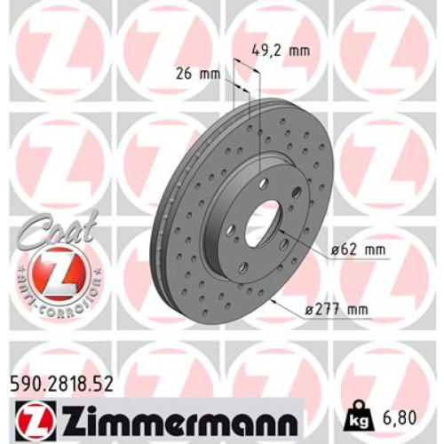 Гальмівний диск ZIMMERMANN 590.2818.52