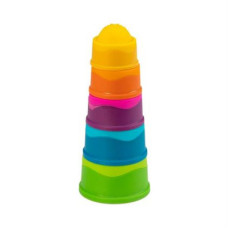 Розвиваюча іграшка Fat Brain Toys Пірамідка тактильна Чашки dimpl stack (F293ML)