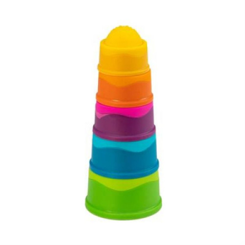 Розвиваюча іграшка Fat Brain Toys Пірамідка тактильна Чашки dimpl stack (F293ML)