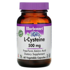 Вітамінно-мінеральний комплекс Bluebonnet Nutrition L-Цистеин 500 мг, L-Cystein, 60 вегетаріанських капсул (BLB0038)