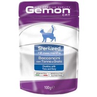 Вологий корм для кішок Gemon Cat Wet Adult Sterilized тунець з рибою дорі 100 г (8009470300902)