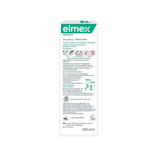 Ополіскувач для порожнини рота Elmex Sensitive для зниження чутливості зубів 400 мл (7610108059317)
