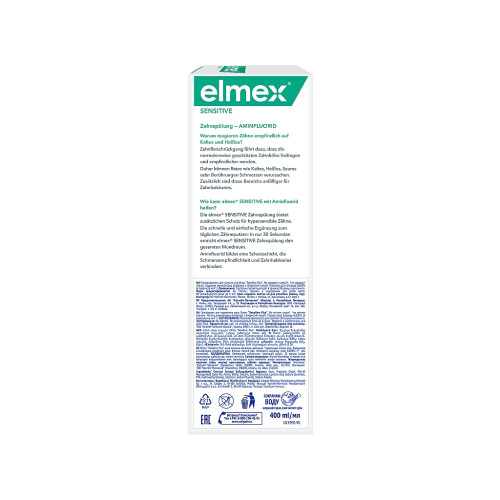 Ополіскувач для порожнини рота Elmex Sensitive для зниження чутливості зубів 400 мл (7610108059317)