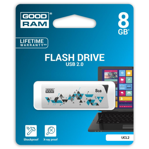USB флеш накопичувач GOODRAM 8GB Cl!ck White USB 2.0 (UCL2-0080W0R11)