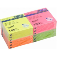 Папір для нотаток Buromax with adhesive layer 76х76мм, 100sheets, NEON colors (BM.2312-98)