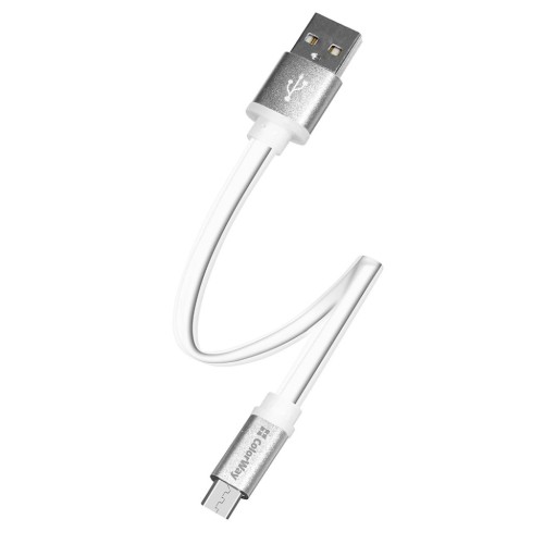 Дата кабель USB 2.0 AM to Micro 5P 0.25m white ColorWay (CW-CBUM-MUM25W)