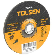 Диск Tolsen шліфувальний по металу 180х6.0*22.2мм (76305)