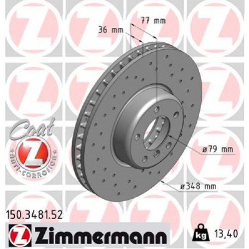 Гальмівний диск ZIMMERMANN 150.3481.52