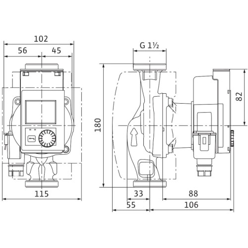 Циркуляційний насос Wilo Stratos PICO 25/0.5-4, 1/2", 10 бар, 180 мм, 20 Вт (4244393)