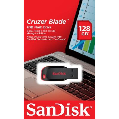 USB флеш накопичувач SANDISK 128GB Cruzer Blade USB 2.0 (SDCZ50-128G-B35)