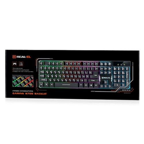 Клавіатура REAL-EL 8700 Gaming Backlit, black