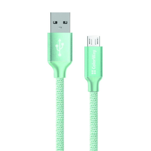 Дата кабель USB 2.0 AM to Micro 5P 1.0m mint ColorWay (CW-CBUM002-MT)