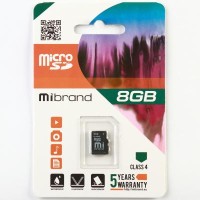 Карта пам'яті Mibrand 8GB microSD class 4 (MICDC4/8GB)