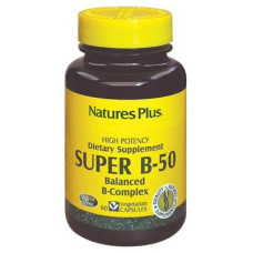 Вітамін Natures Plus Супер В-Комплекс, В-50, Nature's Plus, 60 вегетаріанських ка (NTP1310)