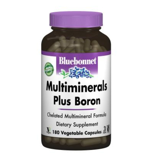 Вітамінно-мінеральний комплекс Bluebonnet Nutrition Мультімінерали + Бор з Залізом, 180 гелевих капсул (BLB-00212)