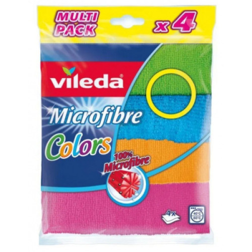 Серветки для прибирання Vileda Microfibre Color 4 шт. (4023103192577)