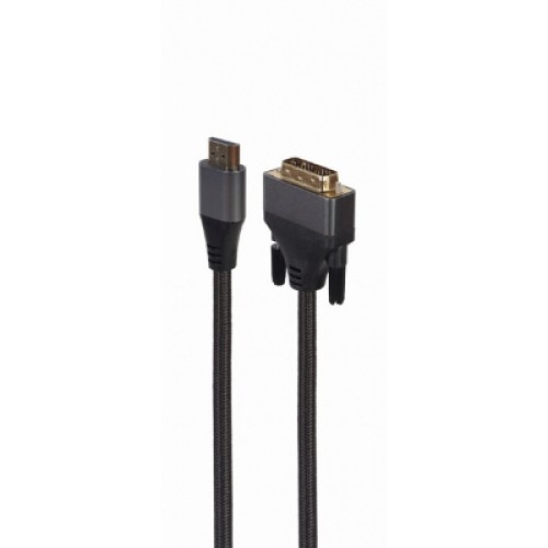 Кабель мультимедійний HDMI to DVI 1.8m 18+1pin, 4K 30Hz Cablexpert (CC-HDMI-DVI-4K-6)