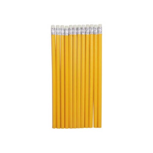 Олівець графітний H-Tone НВ, з гумкою, жовтий, уп. 12 шт (PENCIL-HT-JJ30105B)