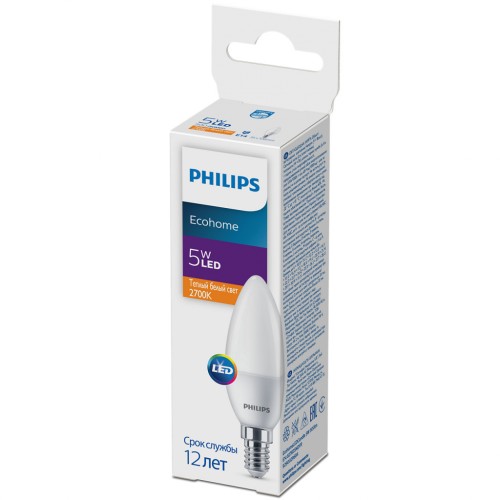 Лампочка Philips EcohomeLEDCandle 5W 500lm E14 827B35NDFR (929002968437)