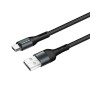 Дата кабель USB 2.0 AM to Micro 5P 1.0m nylon black ColorWay (CW-CBUM045-BK)