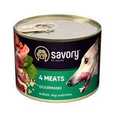 Консерви для собак Savory Dog Gourmand 4 види м'яса 200 г (4820232630389)