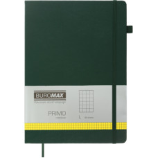 Книга записна Buromax Primo 190x250 мм 96 аркушів в клітинку обкладинка зі штучної шкіри Зелена (BM.292161-04)
