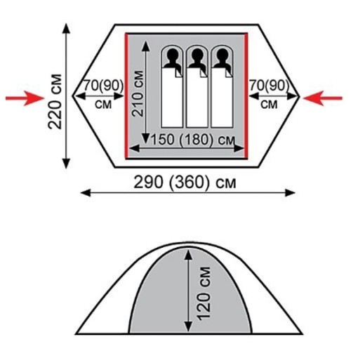 Намет Tramp Peak 3 v2 (TRT-026)